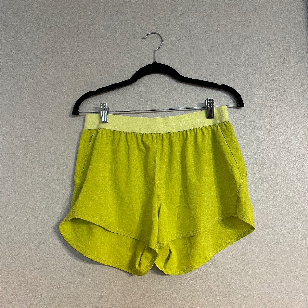 Outdoor Voices Lime Green Athletic Shorts